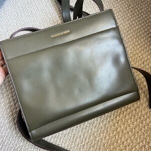 Charles & Keith Olive Green Crossbody Bag with Sleek Design